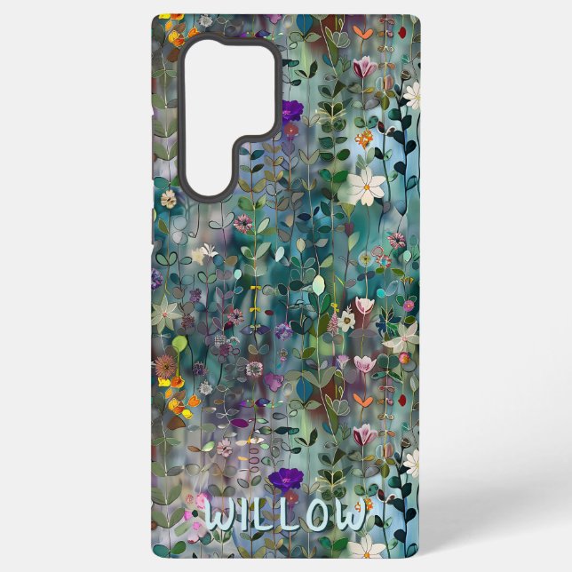 Personalisierte Hübsche Wildblume Boho Pattern Samsung Galaxy Hülle (Rückseite)