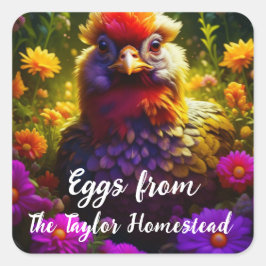 Personalisierte Hühnereier Quadratischer Aufkleber