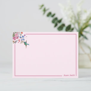 Personalisierte Hummingvogel-Mitteilungskarten 3,5 Mitteilungskarte