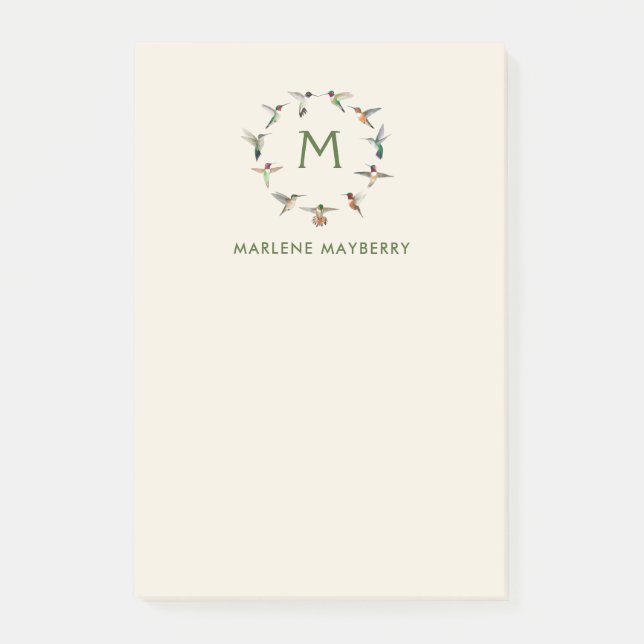 Personalisierte Hummingvögel Post-it Klebezettel (Vorderseite)