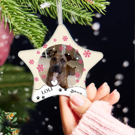 Personalisierte-Hund- Zeichn Keramik Ornament