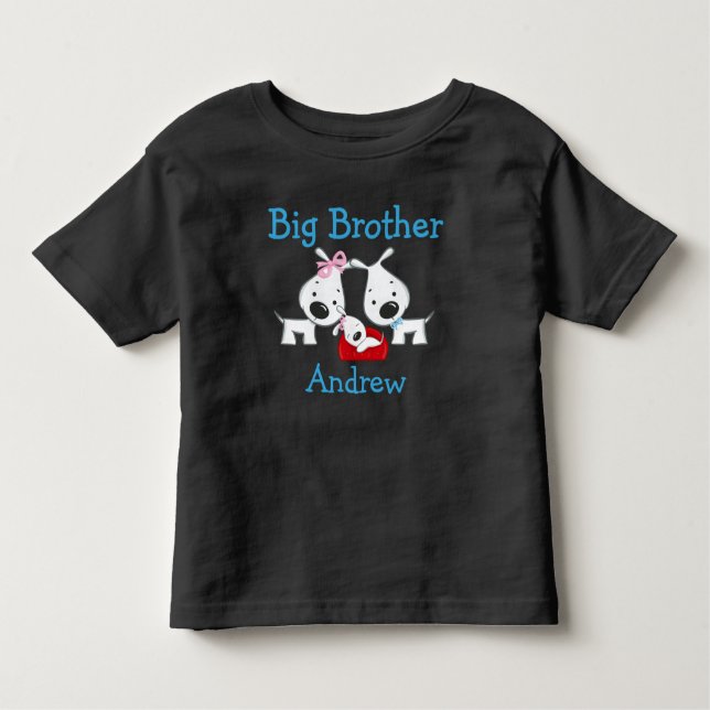 Personalisierte Hunde Big Brother Kleinkind T-shirt (Vorderseite)