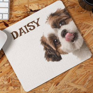 Personalisierte Hunde-Foto- und Namens-Mauspad Mousepad