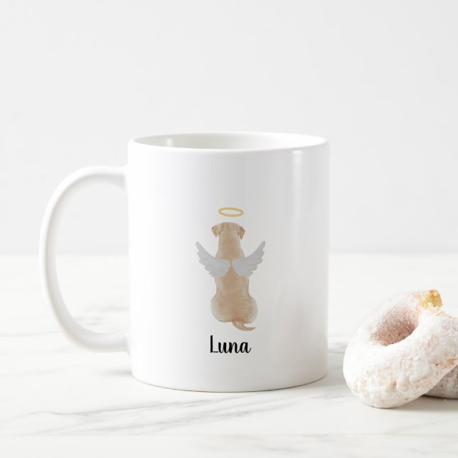 Personalisierte Hunde-Gedenkkaffee-Tasse Kaffeetasse (Mit Donut)