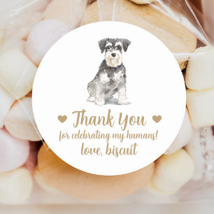 Personalisierte Hunde-Hochzeitsgunst-Sticker Runder Aufkleber