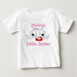 Personalisierte Hunde kleine Schwester Baby T-shirt