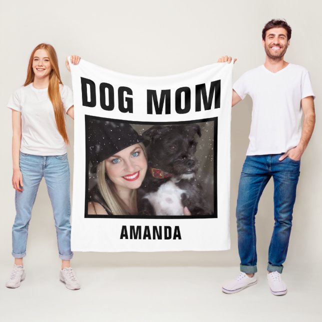 Personalisierte Hunde Mama Benutzerdefiniertes Fot Fleecedecke (Beispiel)