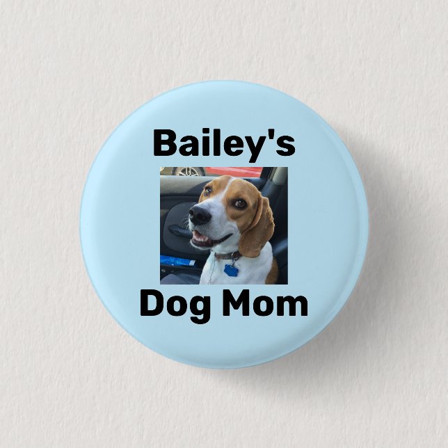 Personalisierte Hunde-Mama Button (Vorderseite)