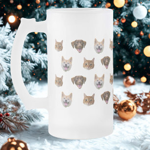 Personalisierte Hunde Tasse, Hunde Katze Mama Gesc Mattglas Bierglas