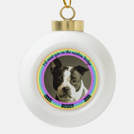 Personalisierte Hundebrücke - Gedenkfeier Rainbow Keramik Kugel-Ornament