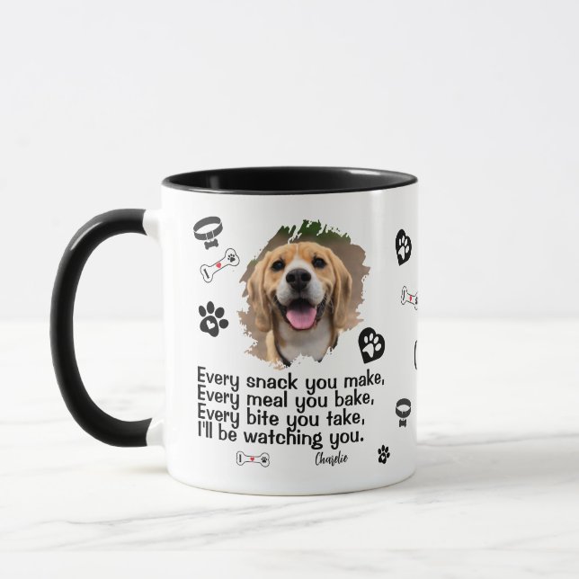 Personalisierte Hundegesicht Foto Tasse - Funny Mu (Links)