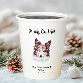 Personalisierte Hundehochzeit Pappbecher