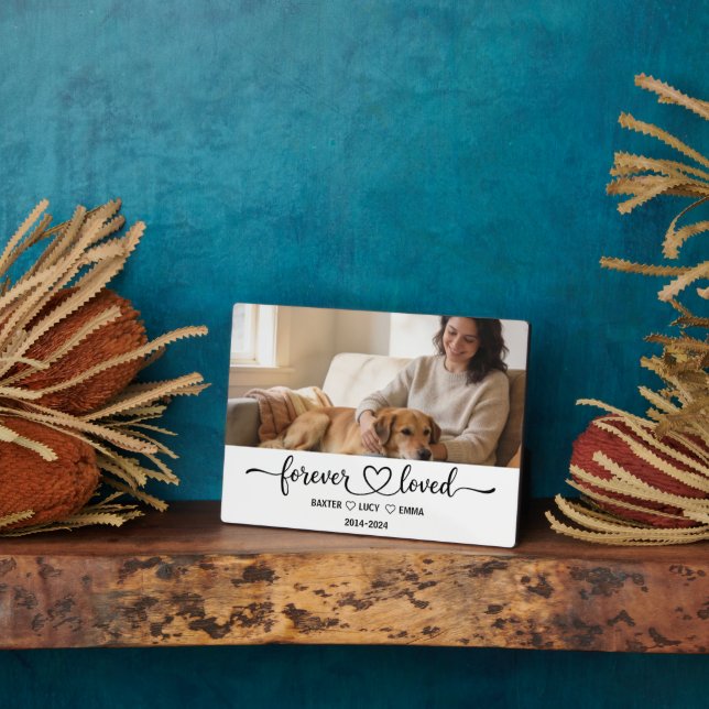 Personalisierte Hundemutter mit individuellem Name Fotoplatte (Seite)