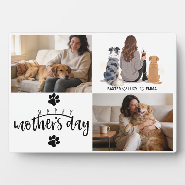 Personalisierte Hundemutter mit individuellem Name Fotoplatte (Vorderseite)
