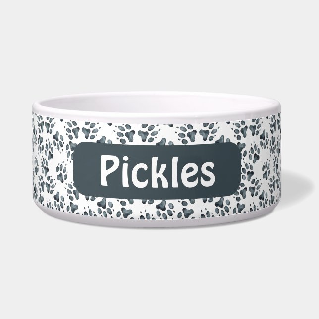 Personalisierte Hundepaws Napf (Vorderseite)