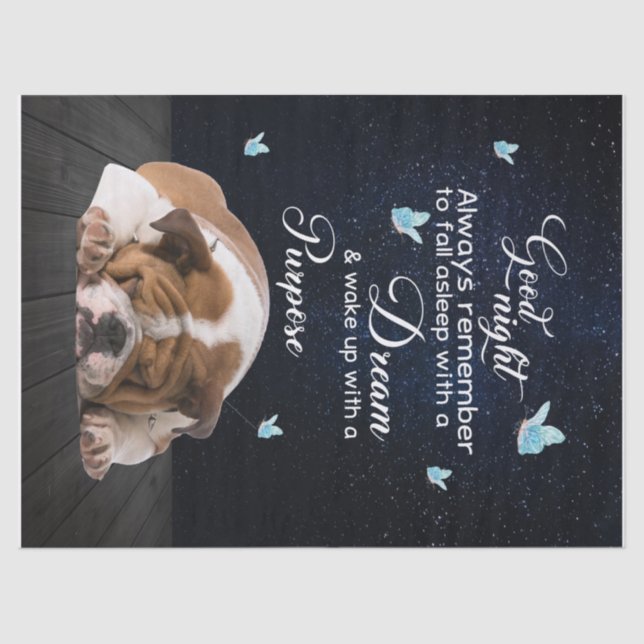Personalisierte Hundequilt-Blanket, Bulldog-Gute N Seidenpapier (Vorderseite)