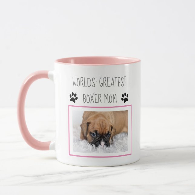 Personalisierte HundeTassen - Boxer-Mama Tasse (Links)