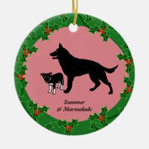Personalisierte Hundexmas Keramikornament