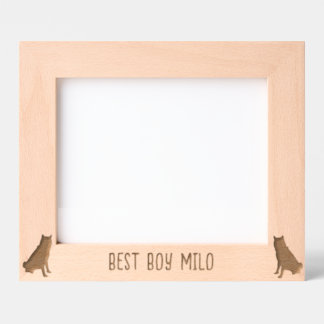 Personalisierte Husky-Silhouette graviert Geätzte Rahmen