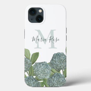 Personalisierte Hydrangea Floral Monogram Case-Mate iPhone Hülle