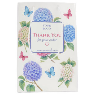 Personalisierte Hydrangea-Geschenktasche Mittlere Geschenktüte