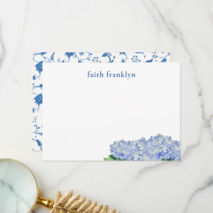 Personalisierte Hydrangea-Stationery Dankeskarte