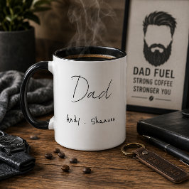 Personalisierte Ich liebe dich Foto-Collage Papa-T Zweifarbige Tasse