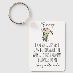 Personalisierte Ich liebe Mama von Tochter, Schlüsselanhänger