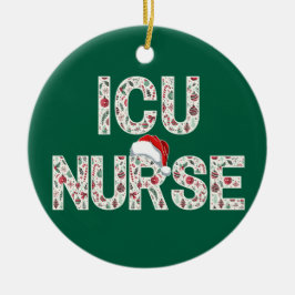 Personalisierte ICU Nurse Gemustert Trendy Keramik Ornament