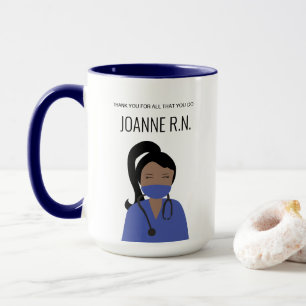 Personalisierte Illustration Danke, Nurse Tasse