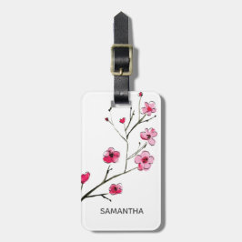 Personalisierte Illustration von Cherry Blossom Gepäckanhänger