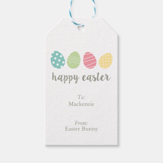 Personalisierte Illustrierte Ostereier-Geschenkege Geschenkanhänger (Vorderseite)