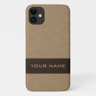 Personalisierte Imitate Beige Leather Case-Mate iPhone Hülle