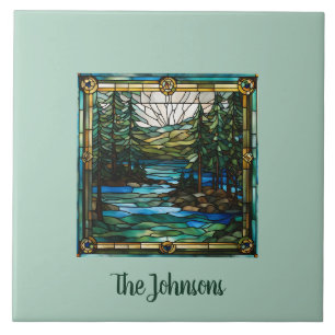 Personalisierte Imitate Bleiglas Kanuwelt Fliese