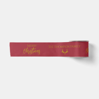 Personalisierte Imitate-Gold Foil Frohe Weihnachte Satinband