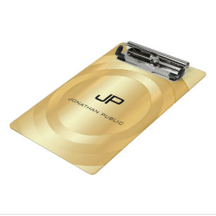Personalisierte Imitate Gold Monogram Template Ele Mini Klemmbrett