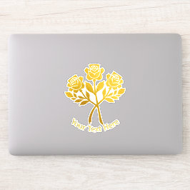 Personalisierte Imitate Gold Rose Blume Aufkleber