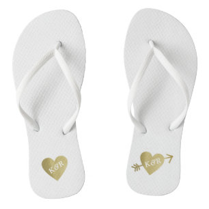 personalisierte Imitate Goldene Liebe mit Pfeil Flip Flops