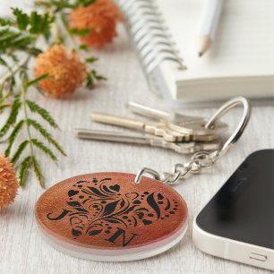 Personalisierte Imitate Leather 3-jähriges Geschen Schlüsselanhänger