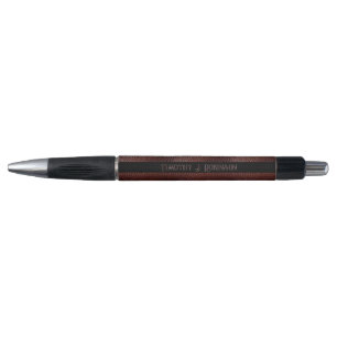 Personalisierte Imitate Leather Brown bestickt Kugelschreiber