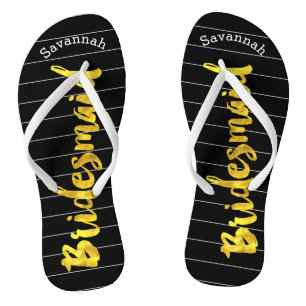 Personalisierte Imitate mit Bridesmaid Gold oder F Flip Flops