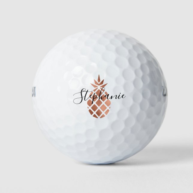 Personalisierte Imitate Rose Gold Foil Ananas Golfball (Vorderseite)