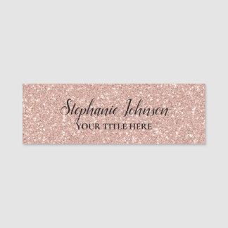 Personalisierte Imitate Rose Gold Glitzer Namensschild