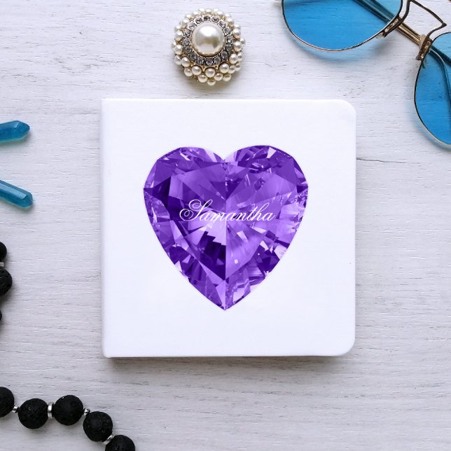 Personalisierte Imitate Shiny Amethyst Lila Gemsto Aufkleber (Personalized Purple Gemstone Sticker)
