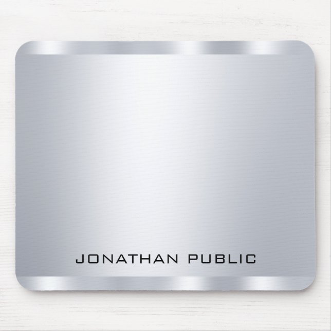 Personalisierte Imitate Silver Metallic Look Templ Mousepad (Vorne)