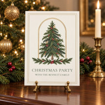 Personalisierte Immergrüne Weihnachtsfeier-Einladu