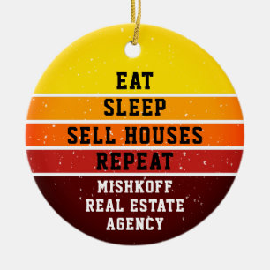 Personalisierte Immobilien Essen Schlafen Wiederho Keramik Ornament