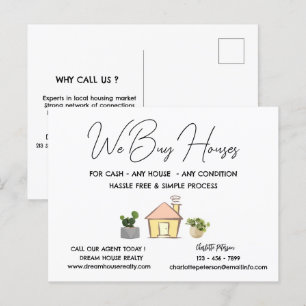 Personalisierte Immobilien-Werbung Wir kaufen Häus Postkarte