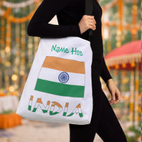 Personalisierte Indien-Flagge-Umhängetasche