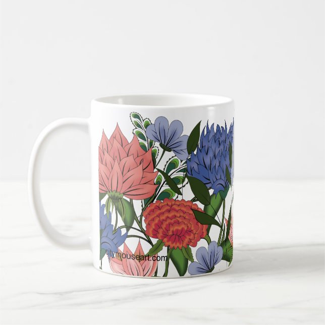 Personalisierte indische Blumenmuster Kaffeetasse (Links)